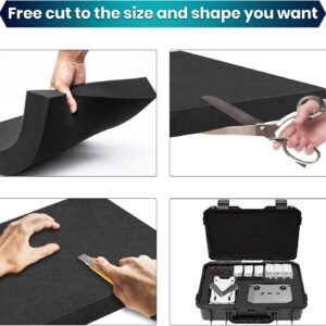 6 Pcs 16 x 12 x 1.5 Inches Polyurethane Foam - Packing Foam Inserts for Cases Black Craft Foam Sheets for Packing Padding 1.5 Inch Thick for Camera Toolbox Storage 13 6 Pcs 16 x 12 x 1.5 Inches Polyurethane Foam - Packing Foam Inserts for Cases Black Craft Foam Sheets for Packing Padding 1.5 Inch Thick for Camera Toolbox Storage - Image 5