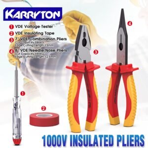 14PC 1000V Insulated Electrician Tool Set,VDE Certified Electrical Tools Kit with Pliers, Screwdrivers, Voltage Tester,w/All-in-One Bag, Ideal for Home and Industrial Electrical Repair 14 14PC 1000V Insulated Electrician Tool Set,VDE Certified Electrical Tools Kit with Pliers, Screwdrivers, Voltage Tester,w/All-in-One Bag, Ideal for Home and Industrial Electrical Repair - Image 6