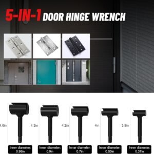 Door Hinge Adjustment Tool for Residential and Commercial, Upgraded 5 in 1 Hinge Gap Adjusting Wrench for Door Quick and Efficient Solutions, User-Friendly Adjustments, Durable Heavy-Duty Construction - Image 3