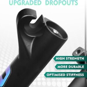 BUCKLOS 20 inch 4.0 Fat Tire E-Bike Air Suspension Fork, 180mm Travel Spacing Hub 135mm Straight Tube MTB Manual Lockout 9mm QR Mountain Bike Double Shoulder Electric Bicycle Front Forks Snow Beach - Image 8