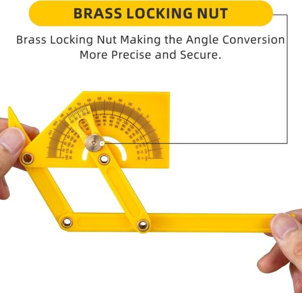 2 Pcs Protractor Angle Finders, Adjustable Protractors 0°-180° with Locking Nut(for Exterior, Interior, Bevel Angles), Portable Angle Measurement Tools for Carpenters & Woodworking Hobbyists & DIYer 5 716NT6Wg71L. AC SL1500