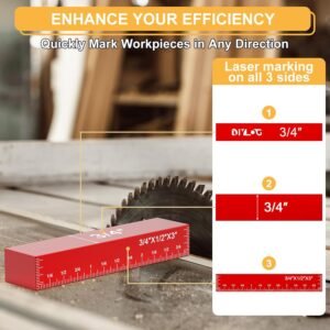 Setup Blocks Woodworking, Setup Blocks Height Gauge Set, 16 PCS Setup Blocks with Set Up Blocks for Woodworking, Case, Square Ruler, Aluminum Setup Bars for Router and Table Saw Accessories - Image 5