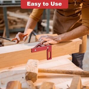 Aleric Imperial 3D Multi Angle Measuring Ruler, High Precision 45/90 Degree Woodworking Tools Aluminum Alloy Miter Triangle Ruler Measuring Tools for Engineer Carpenters - Image 8