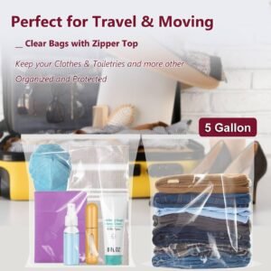 Large Plastic Bags With Zipper Top,5 Gallon,18" x 24",10 Pack,Extra Large Storage Packaging for Clothes,Travel, Moving, Large Reusable Bags,Heavy-Duty,BPA-Free, 2.36-mil Thick Clear 14 Large Plastic Bags With Zipper Top,5 Gallon,18" x 24",10 Pack,Extra Large Storage Packaging for Clothes,Travel, Moving, Large Reusable Bags,Heavy-Duty,BPA-Free, 2.36-mil Thick Clear - Image 7