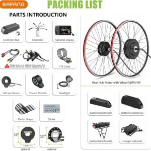 BAFANG 48V 500W/750W Rear Hub Motor for 20"/26"/27.5"/700C Rear Wheel Bike,Ebike Conversion Kit with Battery & Display Options - Image 9