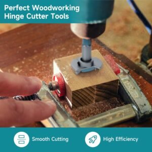 1-3/8 Inch Adjustable Hole Positioner, Hex Shank Carbide Tipped Forstner Drill Bit, Hole Saw Milling Cutter, with a L-Wrench, Woodworking Hinge Cutter Tools for Wood Plywood Hard Wood MDF - Image 6