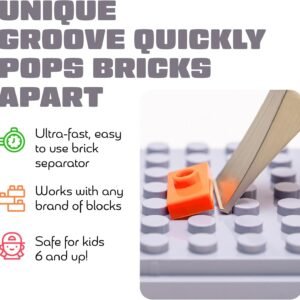 Brick Popper - Separator Tool - World's Fastest Brick Remover for Kids and Adults, Gifts for Ages 6 Year Old and up, Tools Stocking Stuffer (Orange) 12 Brick Popper - Separator Tool - World's Fastest Brick Remover for Kids and Adults, Gifts for Ages 6 Year Old and up, Tools Stocking Stuffer (Orange) - Image 4