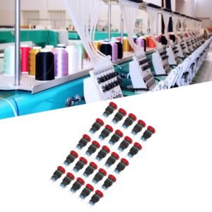 25Pcs 16mm Button Switch Mushroom Head Self Locking Push Switches with Light for Textile Equipment Industrial Machinery (AC/DC24V) - Image 6