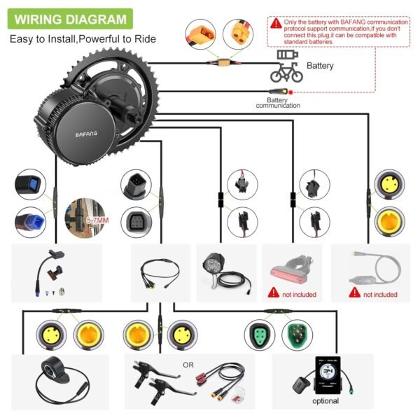 BAFANG BBS02B 48V 750W 100MM Mid Drive Kit with Battery(Optional),Ebike Motor with LCD Display 8fun Mid Drive Electric Bike Conversion Kit for 100MM Bottom Bracket Fat Tire Bike,Snow Bike 5 71Cbo Qai+L. SL1500