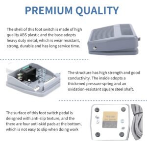 Foot Pedal Switch,Momentary Foot Pedal Switch Foot Operated Pedal Controller for Woodworking Machine,Textile Equipment,Welding Device,Printing Device,Lichtenberg Machine,Saw,Miter Power Tools,1 Pcs - Image 6