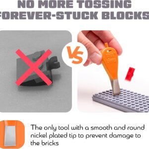 Brick Popper - Separator Tool - World's Fastest Brick Remover for Kids and Adults, Gifts for Ages 6 Year Old and up, Tools Stocking Stuffer (Orange) 11 Brick Popper - Separator Tool - World's Fastest Brick Remover for Kids and Adults, Gifts for Ages 6 Year Old and up, Tools Stocking Stuffer (Orange) - Image 3