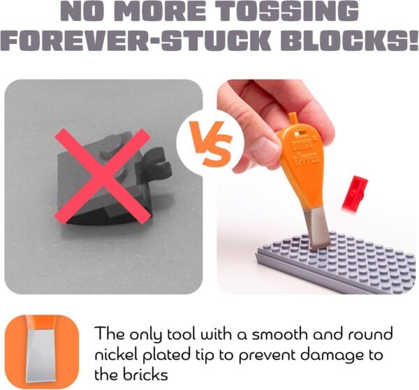 Brick Popper - Separator Tool - World's Fastest Brick Remover for Kids and Adults, Gifts for Ages 6 Year Old and up, Tools Stocking Stuffer (Orange) 3 71DEW13woOL. AC SL1500