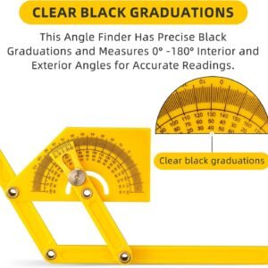 2 Pcs Protractor Angle Finders, Adjustable Protractors 0°-180° with Locking Nut(for Exterior, Interior, Bevel Angles), Portable Angle Measurement Tools for Carpenters & Woodworking Hobbyists & DIYer 12 2 Pcs Protractor Angle Finders, Adjustable Protractors 0°-180° with Locking Nut(for Exterior, Interior, Bevel Angles), Portable Angle Measurement Tools for Carpenters & Woodworking Hobbyists & DIYer - Image 4