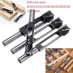 Wood Plug Hole Cutter Tenon Dowel and Plug Drill Woodworking Cutter Tenon Woodworking Furniture Making Carpentry Tool (15mm Drill Inner bore) - Image 5