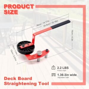 Deck Board Straightening Tool, Lever Deck Boards Straightener Building Installation Tool Bending Accessories Adjustable Red - Image 4