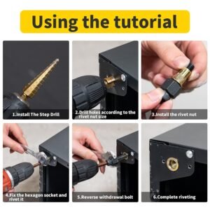 20pcs M5 Rivet Nuts with Hand Rivet Nut Tool Set, Manual Rivnut Tool, Hand Nut Riveter Accessory for Simple Install (M5) 11 20pcs M5 Rivet Nuts with Hand Rivet Nut Tool Set, Manual Rivnut Tool, Hand Nut Riveter Accessory for Simple Install (M5) - Image 5