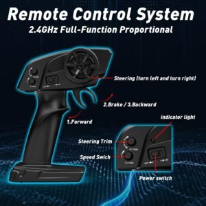 Remote Control Car,1/18 Scale RC Cars for Adults & Kids - IPX4 Waterproof 40KM/H 4X4 Off Road Truck, 2.4GHz Remote Control, 4WD All Terrain Vehicle with 2 Batteries (Red) - Image 8