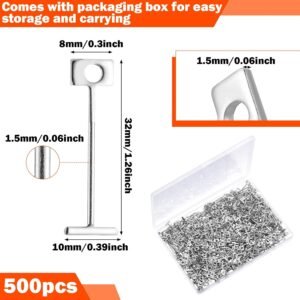 500pcs 1/16" Replacement Steel Needles Tile Leveling System 1.5mm Leveler Replaceable Pin Reusable Spare Steel Pin Tiling Construction Tools for Wall Floor Building - Image 3