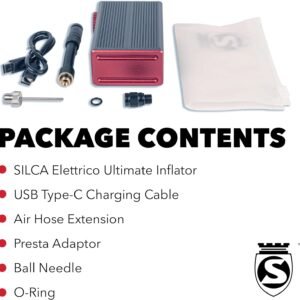 SILCA ELETTRICO Mini Electric Bike Pump - Digital Bicycle Tire Pump with Auto Shut-Off, USB-C Rechargeable, Ultra-Light & TSA-Compliant for Travel - Universal Compatibility - Image 9