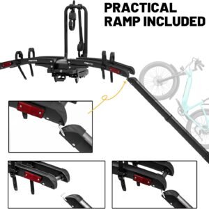 Favoto Electric Bike Rack with Ramp - Foldable Hitch Mounted EBike Carrier for SUV, Truck, RV, Tiltable Heavy Duty Rack Fits 2" Receiver, Holds 200 lbs, Fits Fat Tires up to 4" 12 Favoto Electric Bike Rack with Ramp - Foldable Hitch Mounted EBike Carrier for SUV, Truck, RV, Tiltable Heavy Duty Rack Fits 2" Receiver, Holds 200 lbs, Fits Fat Tires up to 4" - Image 3