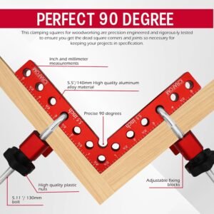Corner Clamp for Woodworking, 90 Degree Corner Clamp With Box, Set of 8(3” 5.5”) Aluminum Alloy Right Angle Clamp, Wood Working Tools, Positioning Squares for Frame, Box, Cabinets, Drawers. - Image 6