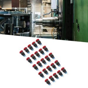 25Pcs 16mm Button Switch Mushroom Head Self Locking Push Switches with Light for Textile Equipment Industrial Machinery (AC/DC24V) - Image 7