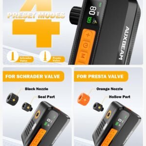 Auxbeam Bike Pump with Gauge - 1500mAh Battery & Brushless Motor, 120 PSI Electric Bicycle Pump, 25-28L/Min Wind Speed, Ultra-Fast Inflation Portable Air Pump for Road, MTB, City Bike Tires - Image 4