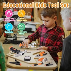 27-Piece Orange Kids Tool Set with Tool Storage Bag, Real Hand Tool Kit for Boys & Girls, Children Learning Tools for DIY Building, Woodworking and Construction, 6+ Years Old Birthday 15 27-Piece Orange Kids Tool Set with Tool Storage Bag, Real Hand Tool Kit for Boys & Girls, Children Learning Tools for DIY Building, Woodworking and Construction, 6+ Years Old Birthday - Image 7