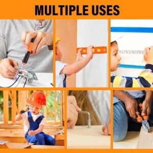 27-Piece Orange Kids Tool Set with Tool Storage Bag, Real Hand Tool Kit for Boys & Girls, Children Learning Tools for DIY Building, Woodworking and Construction, 6+ Years Old Birthday 13 27-Piece Orange Kids Tool Set with Tool Storage Bag, Real Hand Tool Kit for Boys & Girls, Children Learning Tools for DIY Building, Woodworking and Construction, 6+ Years Old Birthday - Image 5