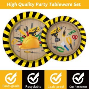 chiazllta 96 Pcs Handyman Tools Party Paper Plate and Napkins Construction Birthday Party Decorations Little Builder Handy Party Paper Plates Napkins Forks for Party Favors 24 Guests 13 chiazllta 96 Pcs Handyman Tools Party Paper Plate and Napkins Construction Birthday Party Decorations Little Builder Handy Party Paper Plates Napkins Forks for Party Favors 24 Guests - Image 5