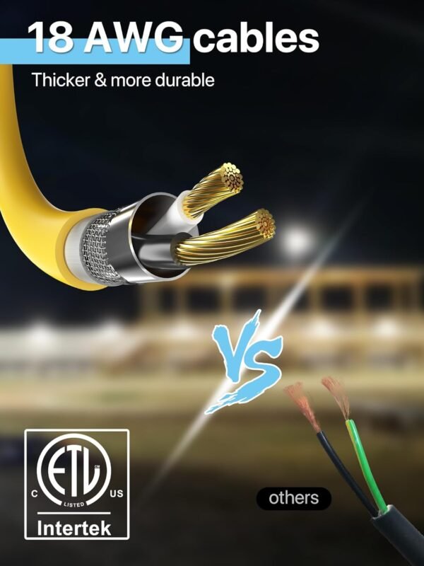 HYPERLITE Construction String Lights: 50FT 5 Bulbs Work Lights with Climbing Hooks - IP65 Waterproof Linkable LED Industrial Temporary Lighting for Construction Sites Attic Crawlspace Renovation 6 71Q67EkM5 L. AC SL1500