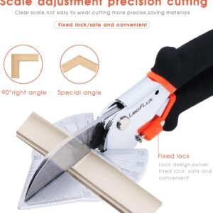 Miter Shears for Wood Trim, Adjustable 45°-135° Multi-Angle Handheld Tool, Multifunctional Trunking, Moulding Shears, Perfect for Mitre Cutting, Quarter Round, No Replacement Blade | LFXP3101S - Image 3