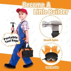 27-Piece Orange Kids Tool Set with Tool Storage Bag, Real Hand Tool Kit for Boys & Girls, Children Learning Tools for DIY Building, Woodworking and Construction, 6+ Years Old Birthday 16 27-Piece Orange Kids Tool Set with Tool Storage Bag, Real Hand Tool Kit for Boys & Girls, Children Learning Tools for DIY Building, Woodworking and Construction, 6+ Years Old Birthday - Image 8