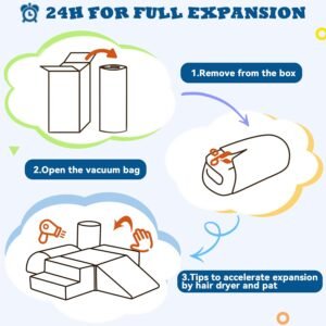 jela Kids Foam Climbing Blocks 6Pcs Soft Play Equipment Luxury Corduroy Fabric, Toddler Climbing Playset Indoor Soft Play Climbing for Toddlers, Lightweight Climbing Blocks for Babies (Darkgrey) - Image 9