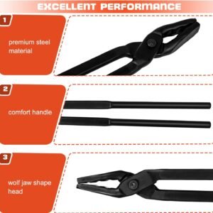 Blacksmith Tongs Wolf Jaw Blacksmithing Tool for Beginner & Professional Blacksmiths Bladesmiths & Craftsmen (16 in) - Image 7