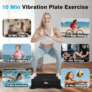 Vibration Plate Exercise Machine, 330LBS Capacity, 200 Adjustable Speeds for Lymphatic Drainage & Weight Loss, 10 Modes Whole Body Workout Platform - Image 3