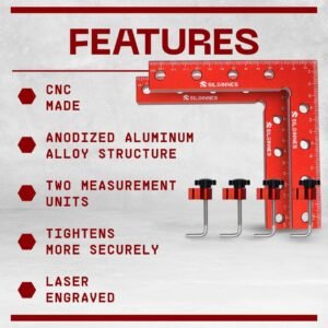 90 Degree Positioning Squares Right Angle Clamps for Woodworking, 4 Pack（5.5"*5.5"）Aluminium Alloy Corner Clamp Woodworking Carpenter Clamping Tool for Picture Frame Box Cabinets Drawers (4) - Image 4