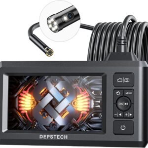 DEPSTECH Dual Lens Industrial Endoscope, 1080P Digital Borescope Inspection Camera, 7.9mm IP67 Waterproof Sewer Camera with 4.3" LCD Screen, 7 LED Lights, 16.5FT Semi-Rigid Cable, 32GB Card-Black - Image 2