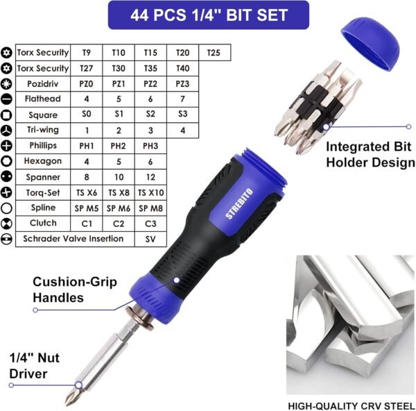 STREBITO Precision Screwdriver Set 191-Piece Multi-Bit Screwdriver 1/4 Inch Nut Driver Home Improvement Tool Electronic Repair Kit for Computer, iPhone, Laptop, PC, Cell Phone, PS4, Xbox, Nintendo 3 71TJQA5GI7L. AC SL1500
