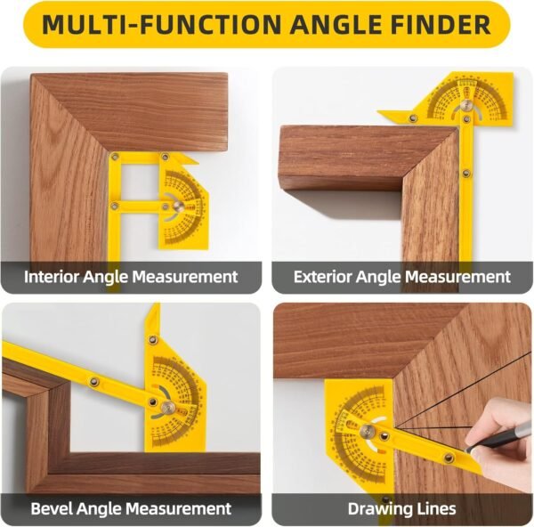 2 Pcs Protractor Angle Finders, Adjustable Protractors 0°-180° with Locking Nut(for Exterior, Interior, Bevel Angles), Portable Angle Measurement Tools for Carpenters & Woodworking Hobbyists & DIYer 7 71TpcE8DYiL. AC SL1500