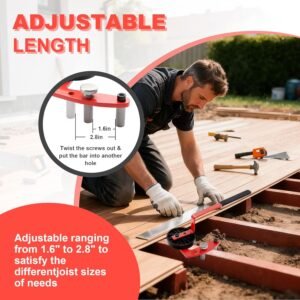 Deck Board Straightening Tool, Lever Deck Boards Straightener Building Installation Tool Bending Accessories Adjustable Red - Image 3