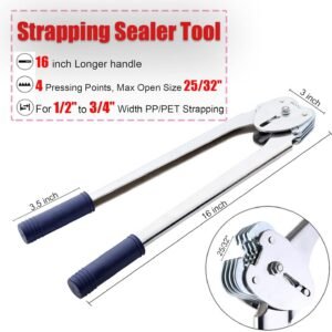 Packaging Banding Strapping Kit Tensioner Tool Sealer, Pallet Strapping Kit, 1/2" Wide x 4000" Length Poly Strapping Kit, Banding Tools for Packing Strapping - Image 3