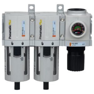 PneumaticPlus PPC3C-N02G Compressed Air Drying System- Particulate Air Filter, Coalescing Filter & Air Pressure Regulator Combo 1/4" NPT (High Flow), Poly Bowl with Guard, Manual Drain - Image 3