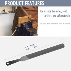 10" Handy File for Plastic Laminate Edge Finishing，Second Cut Grade High Carbon Hardened Steel Flat Mill File (10-Inch 2 Pcs) - Image 4