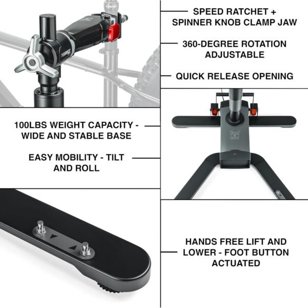 Feedback Sports | Pro E Lift Bike Repair Stand | Electric Height Adjustment, 100 lb Capacity, Speed Ratchet Clamp, Ideal for E-Bikes and Home Workshops 4 71X917a4nZL. AC SL1500