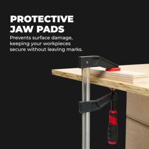 F-Style Bar Clamp - Home Improvement Hand Tool Set - Adjustable Clamps for Woodworking & More - 12" HD 2 Pack - Image 6