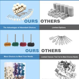 140 PCS Polishing Kit for Dremel, Abrasive Buffing Wheels Polishing Bits for Rotary Tool Accessories with 1/8 Inch Shank, Sanding Kit for Metal, Resin, Wood Watch, Jewelry, Aluminum and Brass with Box - Image 4