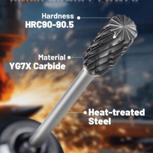 10-Piece Cut Carbide Burr Set - 1/8" Shank Rotary Tool Bits, 1/4" Head Tungsten Carbide Rotary Burr with Stepped Head Welding for Tight Area Metal, Wood, Stone - with Storage Box(Total L 4"+) 13 10-Piece Cut Carbide Burr Set - 1/8" Shank Rotary Tool Bits, 1/4" Head Tungsten Carbide Rotary Burr with Stepped Head Welding for Tight Area Metal, Wood, Stone - with Storage Box(Total L 4"+) - Image 5