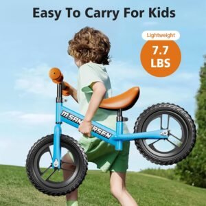 Balance Bike 2 3 Year Old Colorful Lighting Toddler Balance Bike with Adjustable Handlebar&Seat Age 24 Months to 5 Years Old 12Inch Lightweight Steady Balancing Bike Birthday Gift for 2-5 Kids Boys - Image 7