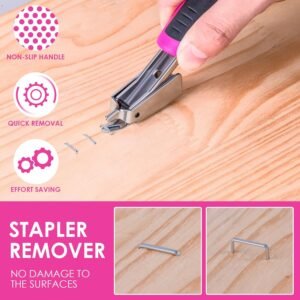 33Pcs Pink Staple Gun Tool Set, 3 in 1 Upholstery Staple Gun for Wood Heavy Duty and 900 Staples, Perfect for DIY Decoration, Crafts, Carpentry, Arts, Pink Tool Kit for Women 20 33Pcs Pink Staple Gun Tool Set, 3 in 1 Upholstery Staple Gun for Wood Heavy Duty and 900 Staples, Perfect for DIY Decoration, Crafts, Carpentry, Arts, Pink Tool Kit for Women - Image 10